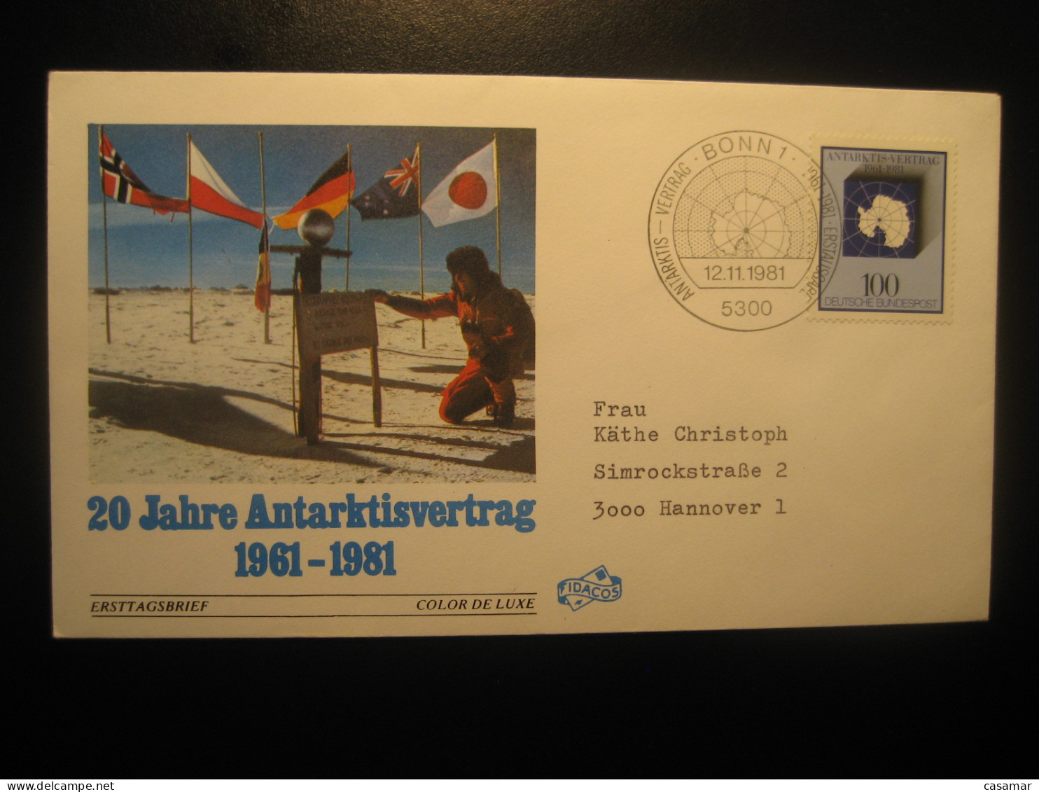 BONN 1981 To Hannover Antarctic Treaty FDC Cancel Cover GERMANY Antarctique Antarctics Antarctics - Tratado Antártico