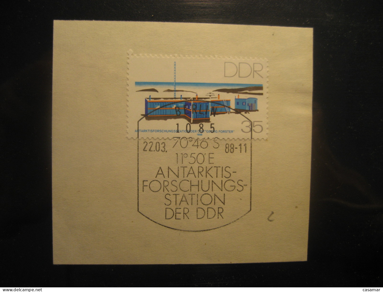 BERLIN 1988 Antarctic Research Station Cancel Fragment On Piece DDR GERMANY Antarctics Antarctica Pole Polar Antarctique - Bases Antarctiques