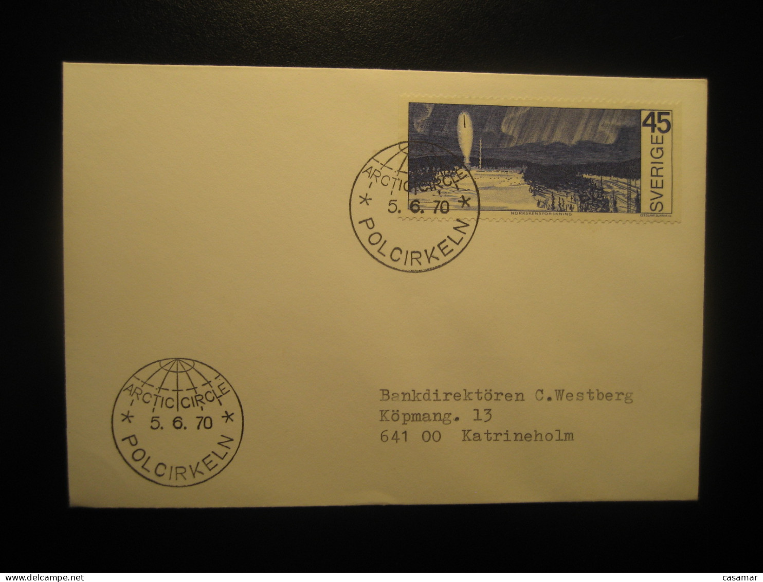 ARCTIC CIRCLE 1970 To Katrineholm Polcirkeln Cancel Cover SWEDEN Arctic Arctique Arctics Pole Polar - Altri & Non Classificati