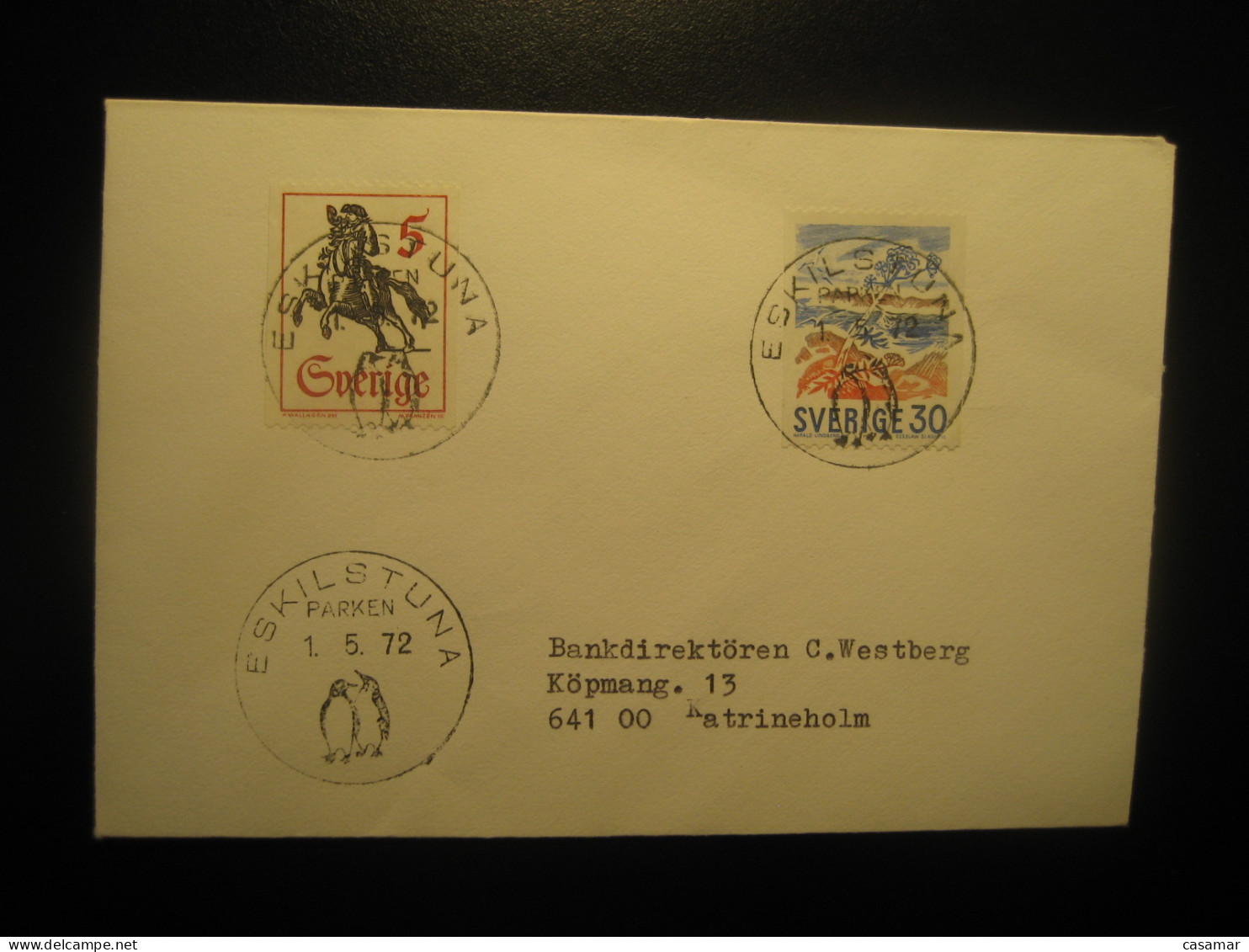 ESKILSTUNA 1972 To Katrineholm Penguin Penguins Parken Cancel Cover SWEDEN Arctic Arctique Arctics Pole Polar - Fauna ártica