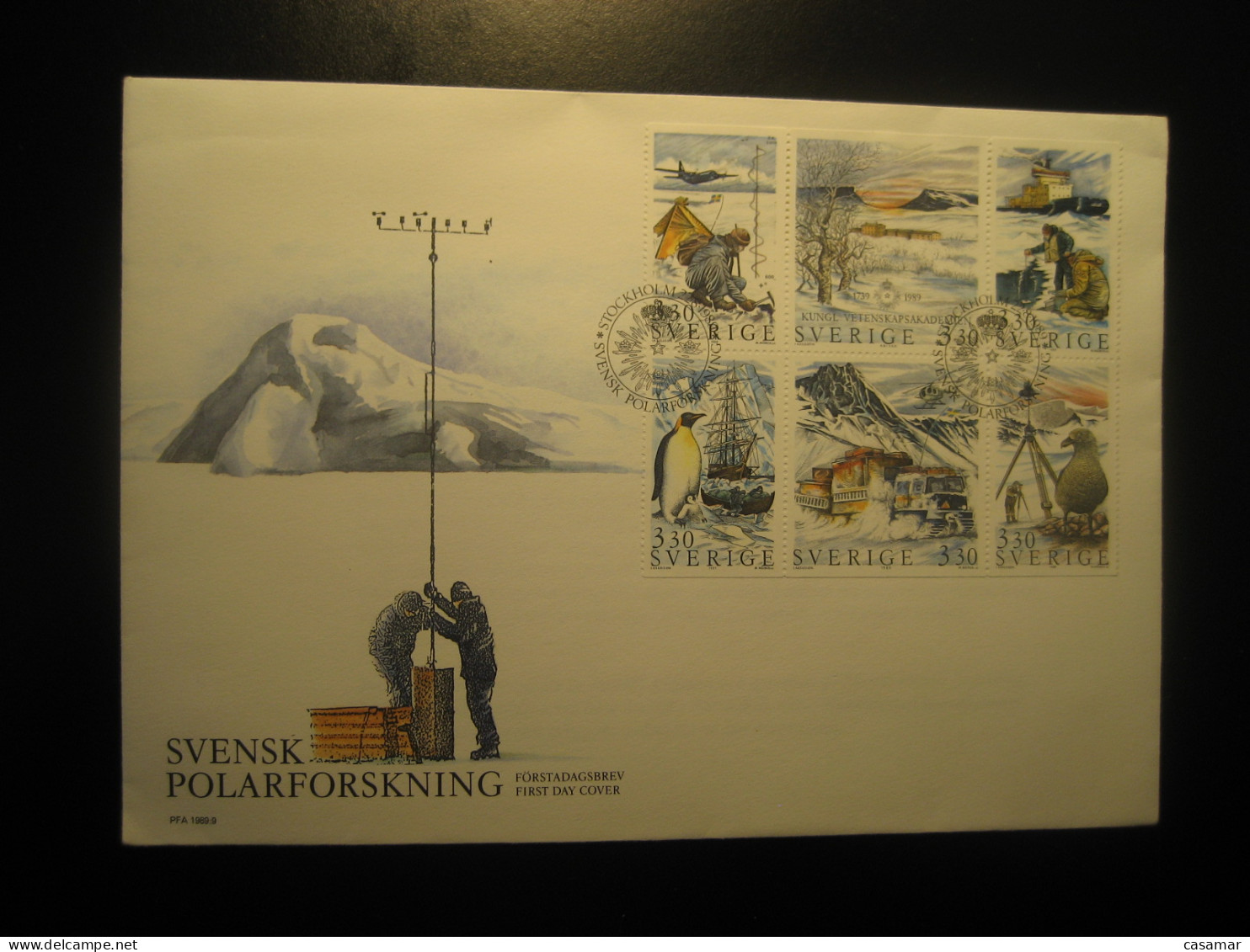 STOCKHOLM 1989 Swedish Polar Research FDC Cancel Cover SWEDEN Arctic Antarctic Pole Polar - Research Programs