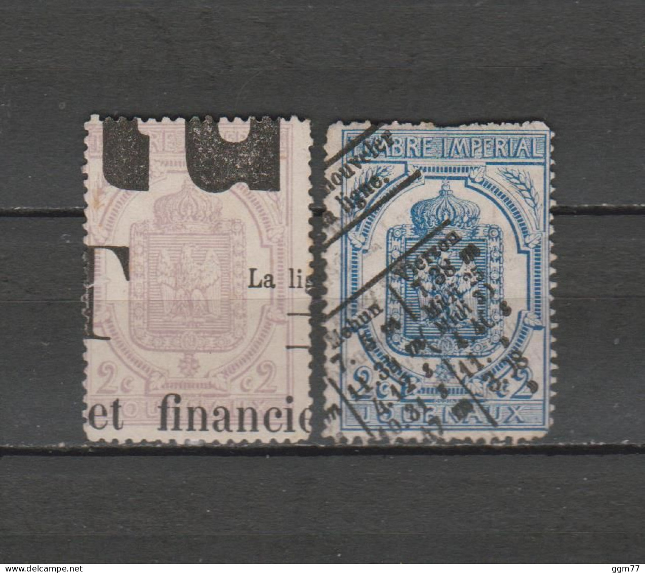 FRANCE 2 TIMBRES JOURNAUX N° 7 & 8 OBLITERES DE 1869   Cote : 65 € - Periódicos