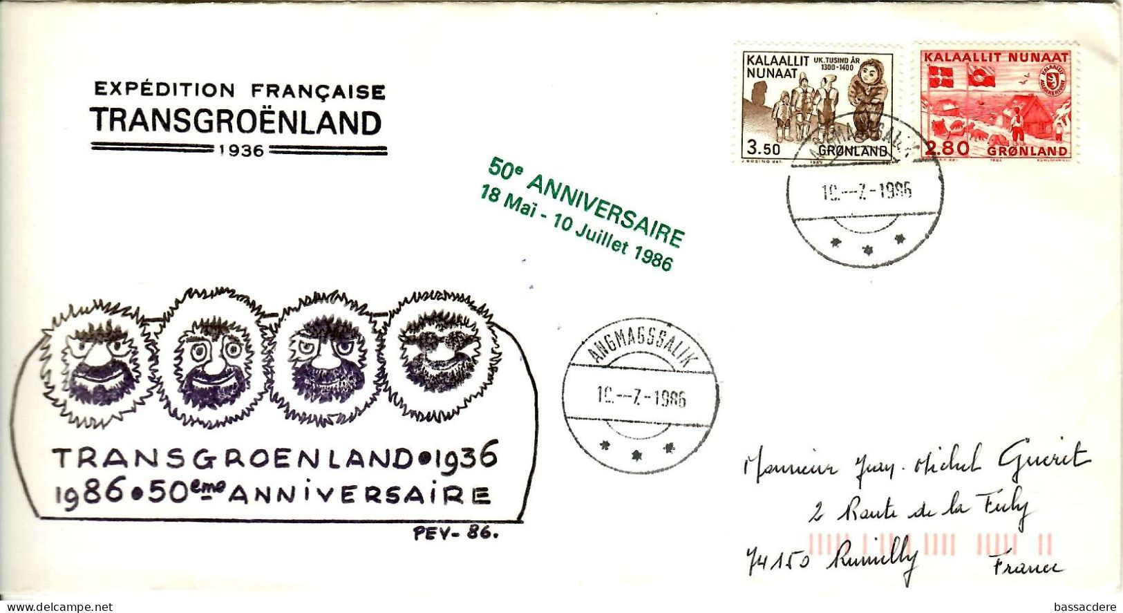 78859 -  Dessin  Par PAUL EMILE VICTOR / Expédition TRANSGROENLAND - Lettres & Documents