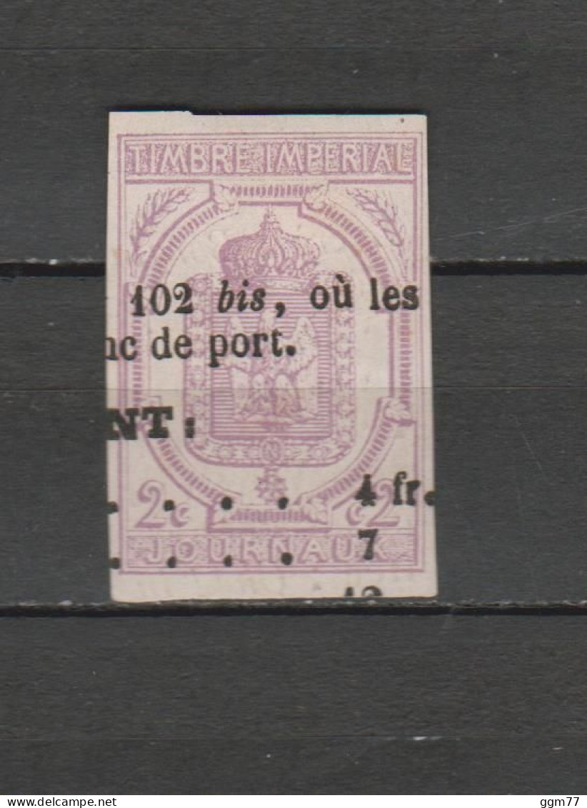 FRANCE  TIMBRE JOURNAUX N° 1 OBLITERE DE 1868  Cote : 85 € - Newspapers