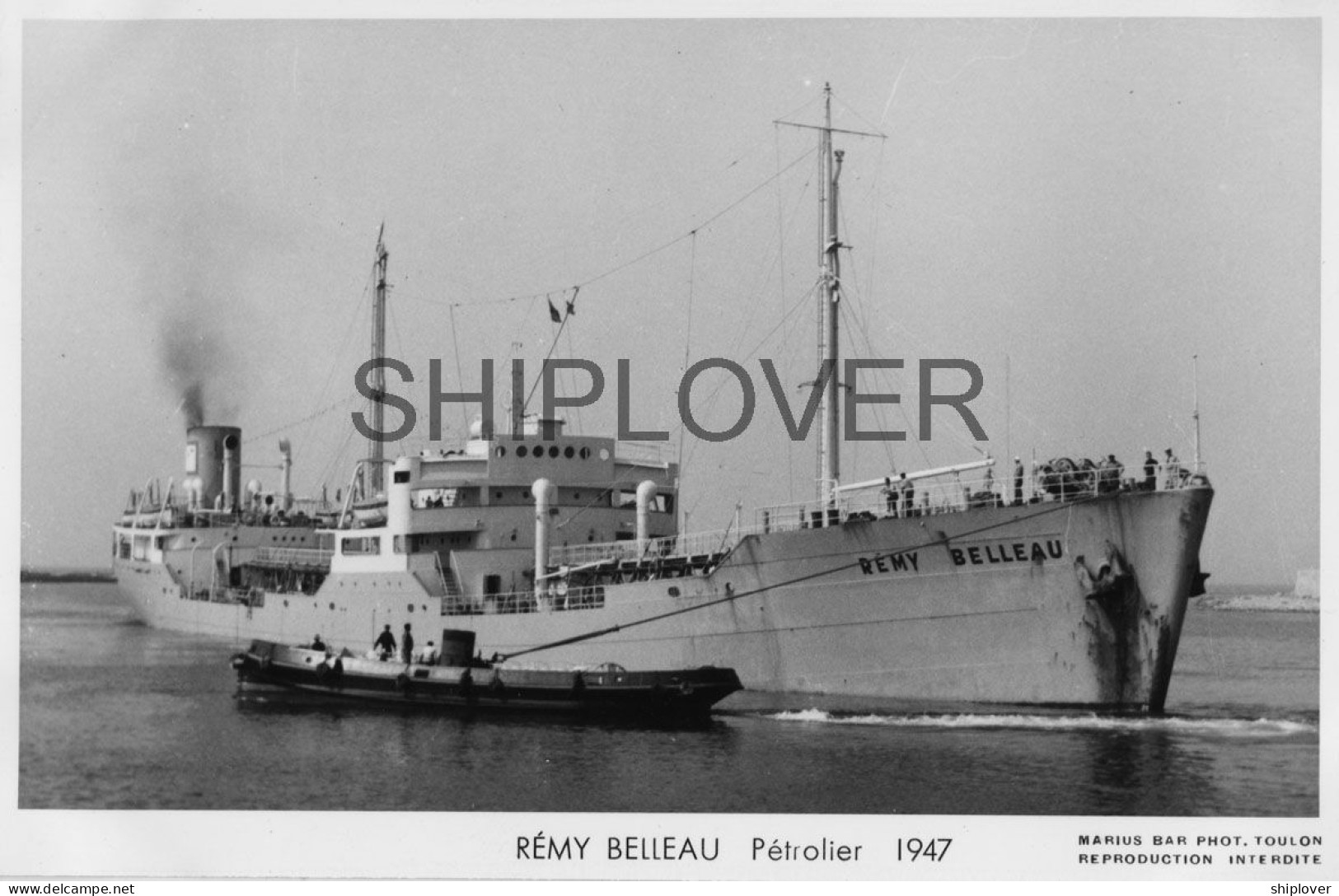 Pétrolier Français REMY BELLEAU - Carte Photo éditions Marius Bar - Bateau/ship/schiff - Pétroliers