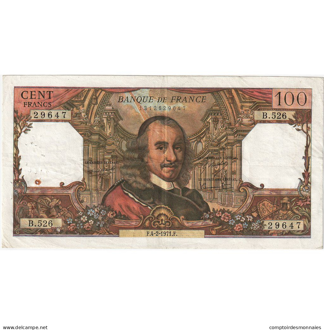 France, 100 Francs, Corneille, 1969, B.526, TB, Fayette:65.34, KM:154g - 100 F 1964-1979 ''Corneille''