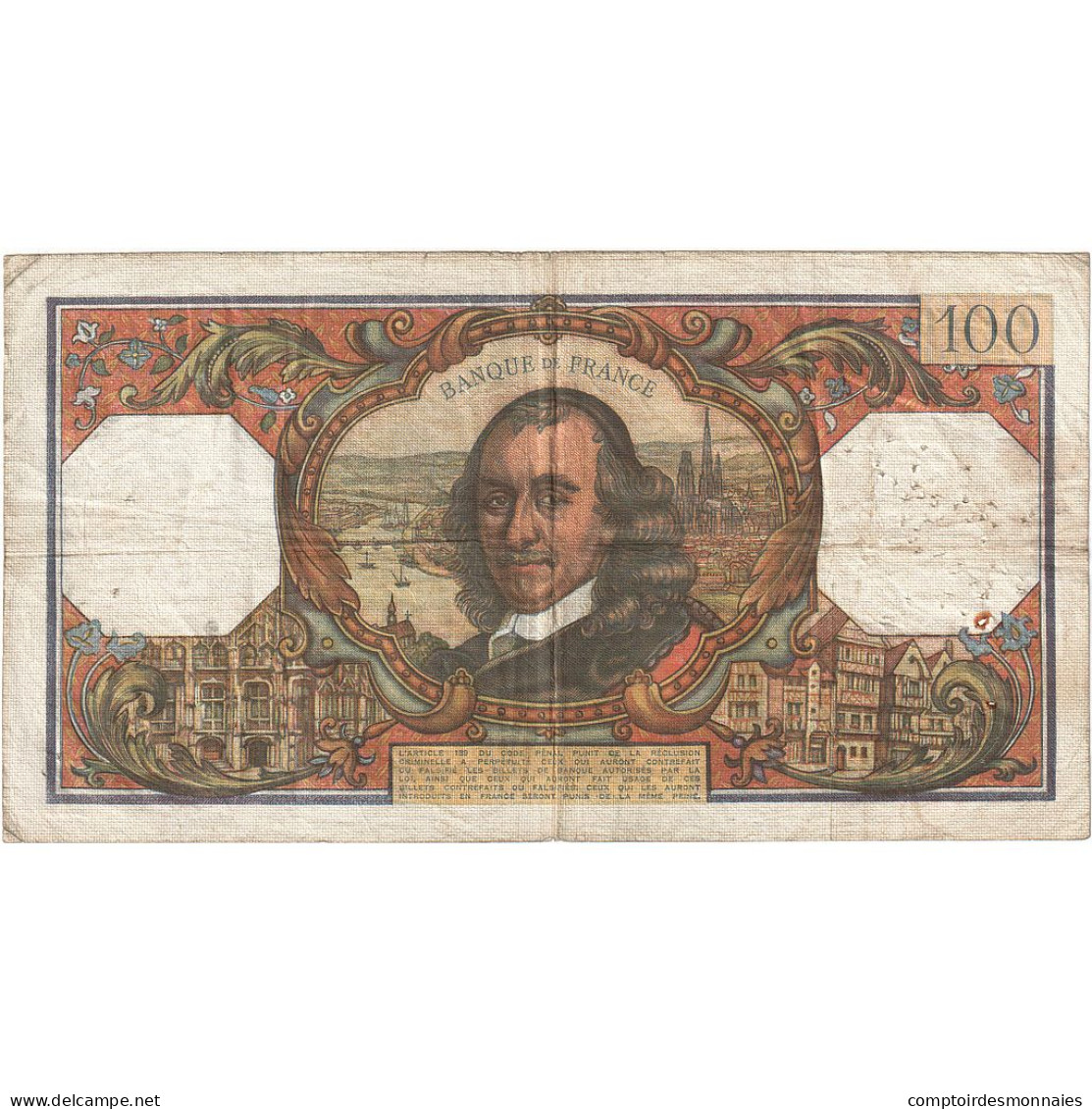 France, 100 Francs, Corneille, 1969, X.430, TB, Fayette:65.28, KM:154g - 100 F 1964-1979 ''Corneille''