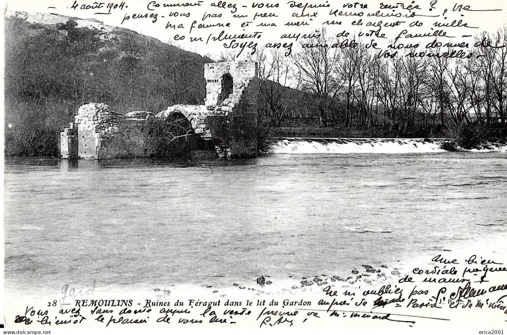 Remoulins. Les Ruines De Feragut Dans Le Lit Du Gardon. - Remoulins