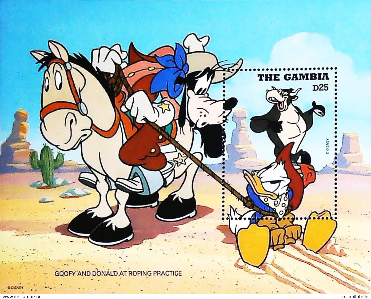 BLOC DISNEY GAMBIA N° BF 266 DE 1995 "DINGO ET DONALD" NEUF** - Disney