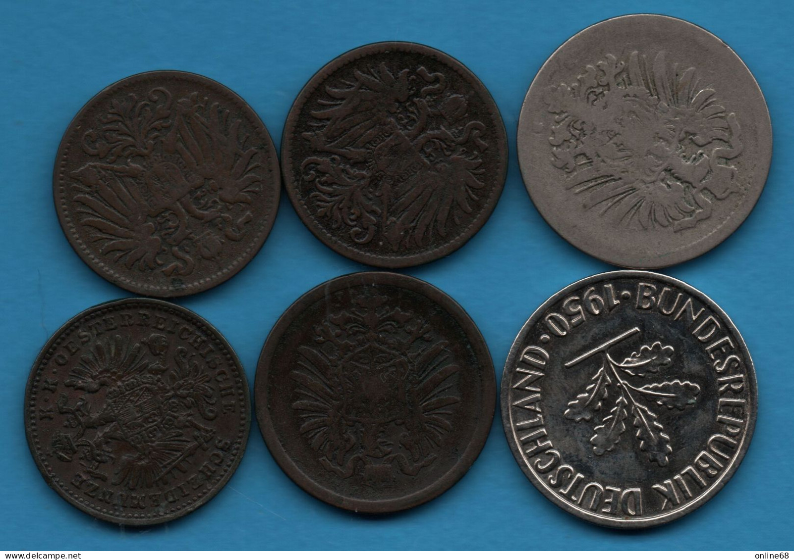 LOT MONNAIES 6 COINS : AUSTRIA - GERMANY - Österreich - Deutsches Reich  1877 - 1950 - Lots & Kiloware - Coins