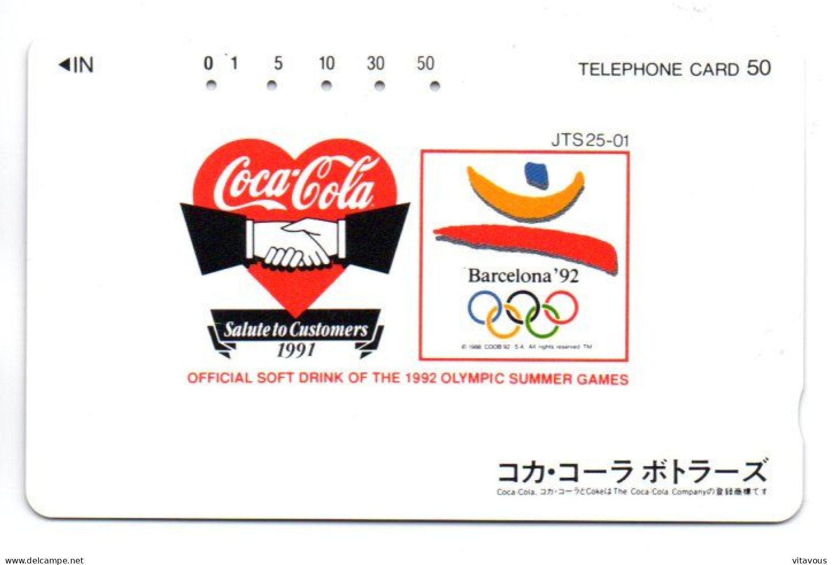 Coca Cola - Jeux Olympique Barcelone 92  Télécarte Japon Phonecard (K 08) - Giochi Olimpici