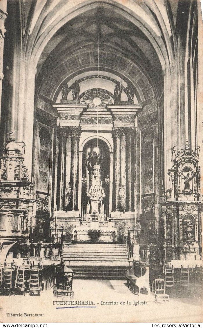 ESPAGNE - Fuenterrabia - Intérior De La Iglesia - Vue à L'intérieur De L'église - Carte Postale Ancienne - Autres & Non Classés