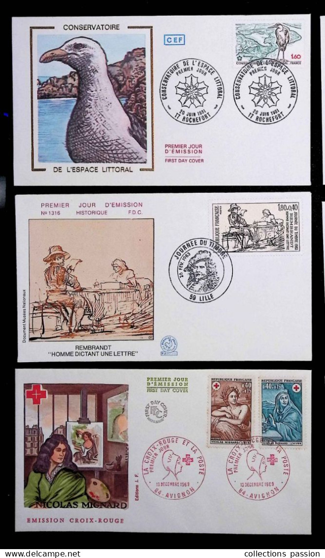 CL, FDC, 1 Er Jour, France, De 1961 à 1994, Loches, St Genis Des Fontaines, Fréjus, Serignan....LOT DE 18 PREMIERS JOURS - Unclassified