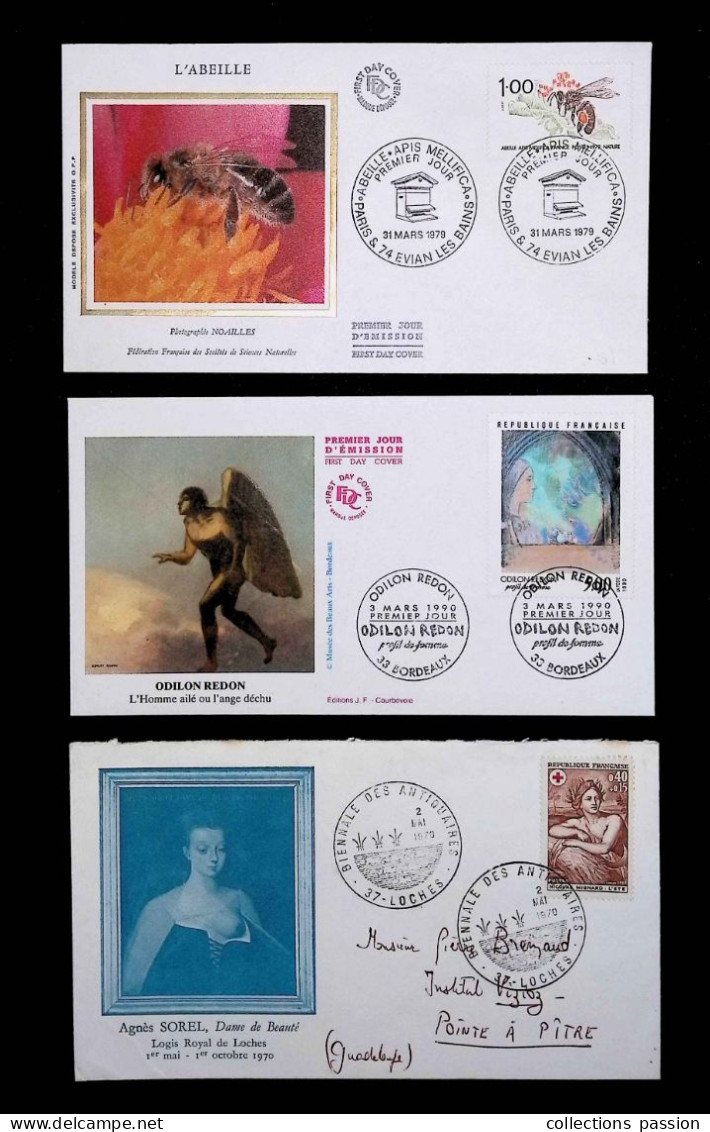 CL, FDC, 1 Er Jour, France, De 1961 à 1994, Loches, St Genis Des Fontaines, Fréjus, Serignan....LOT DE 18 PREMIERS JOURS - Unclassified