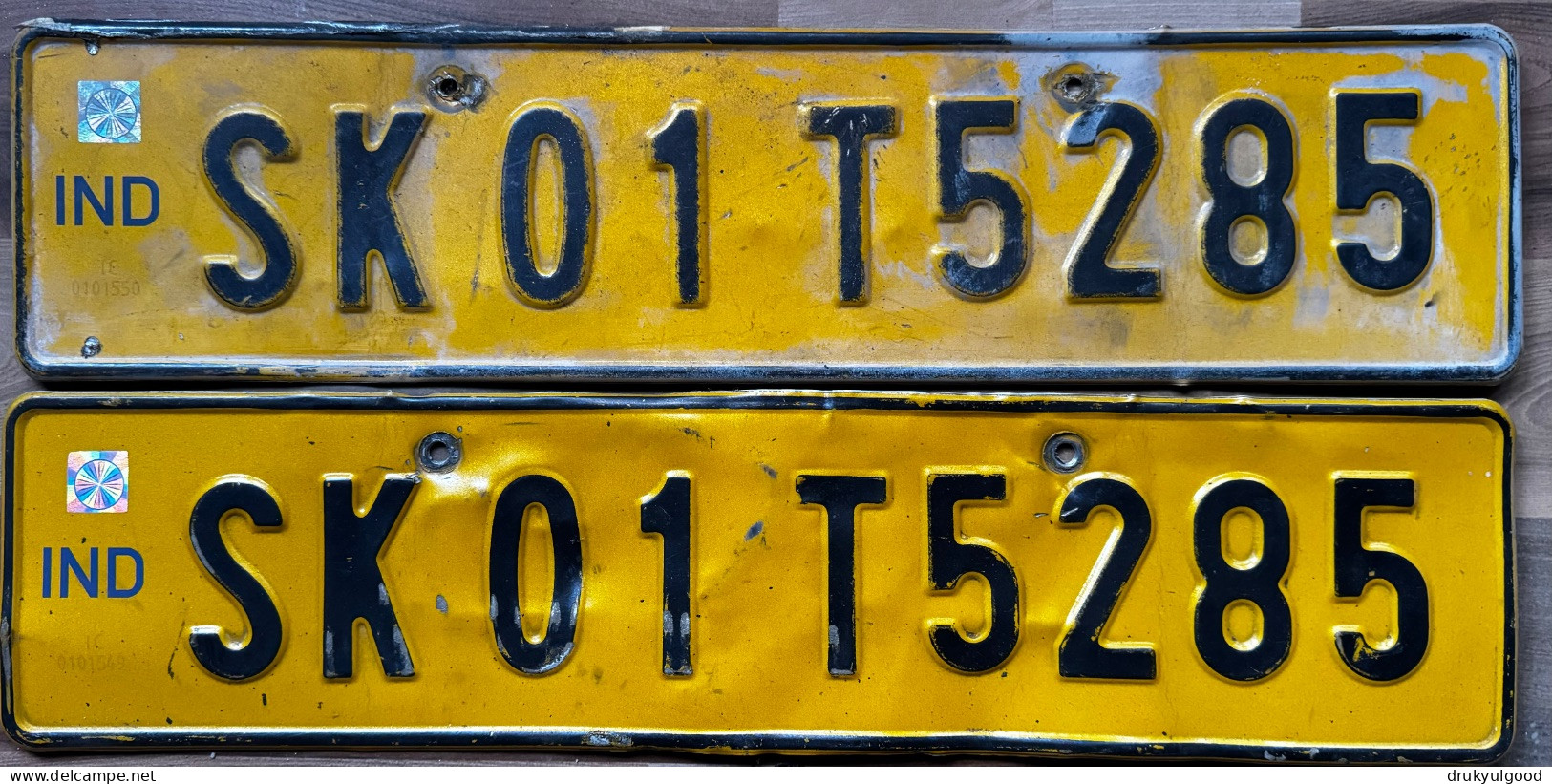 Sikkim India Used Taxi License Plate SK01T5285 - Number Plates