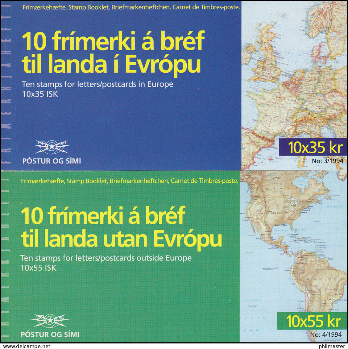 Island Markenheftchen 800-801 Europa, MH-Paar O Gestempelt - Carnets