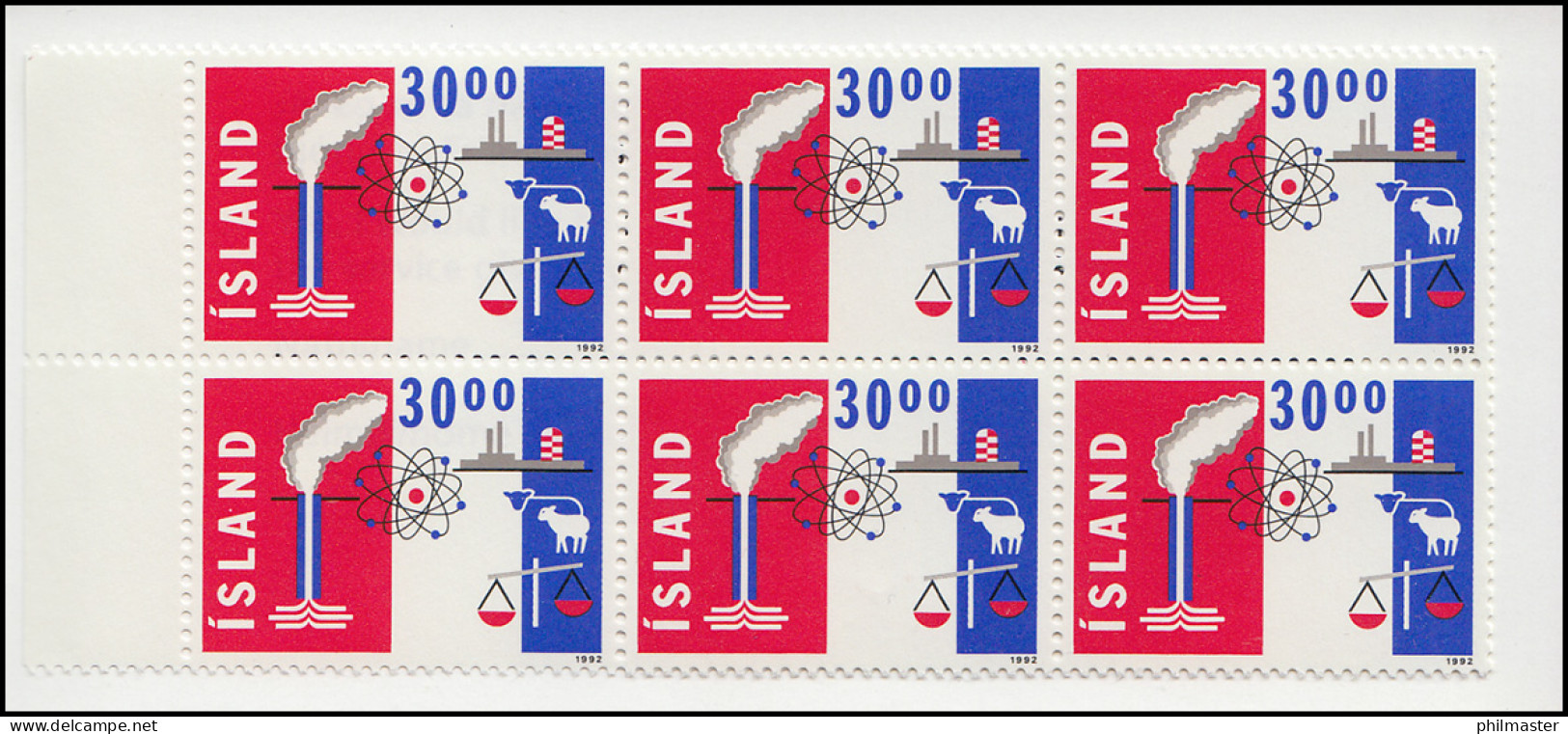 Island Markenheftchen 766 Export 300 Kr. 1992, ** Postfrisch - Postzegelboekjes