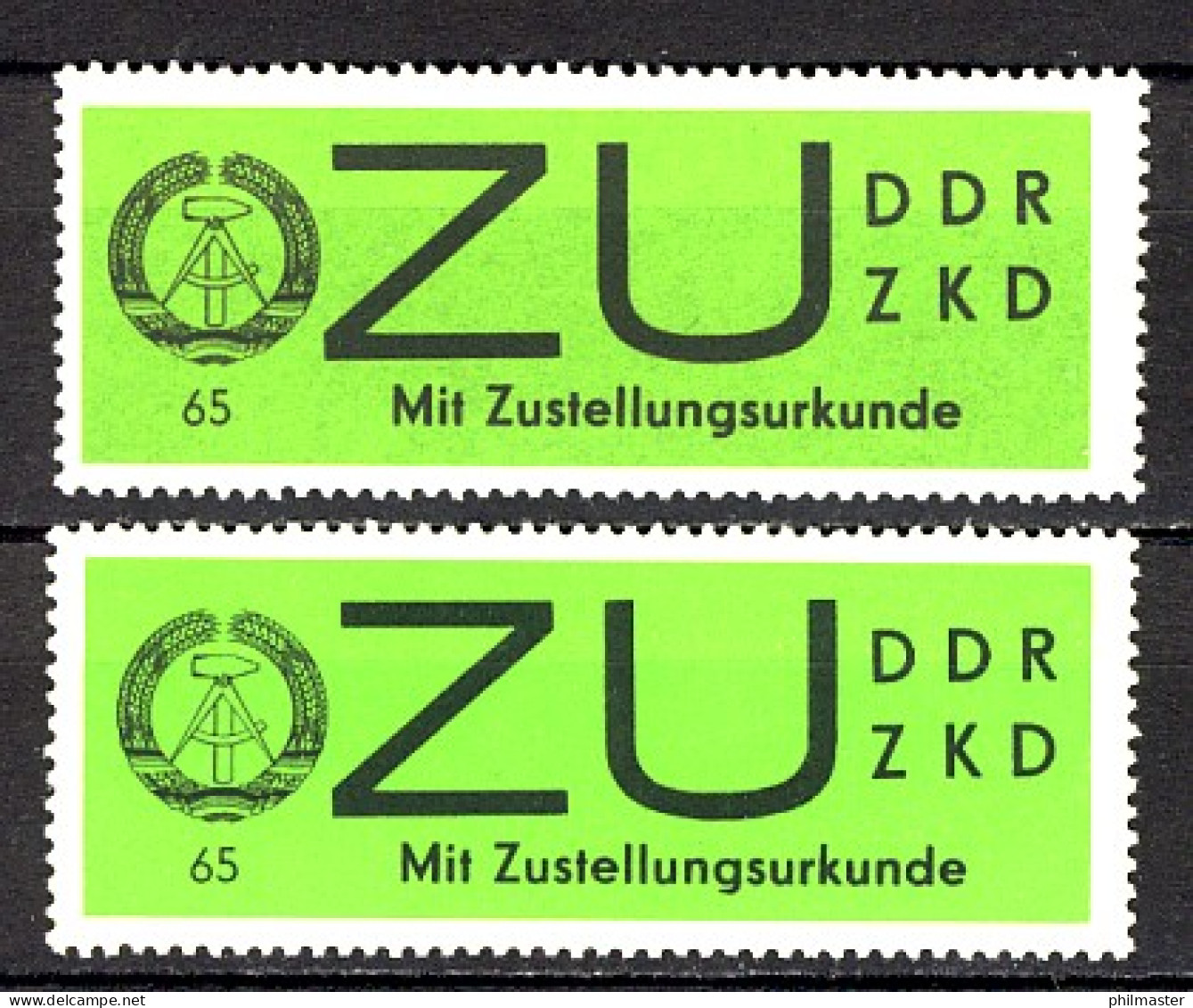 2x + Y Dienst (E) ZU, Papiervarianten-Set, Postfrisch ** / MNH - Nuevos