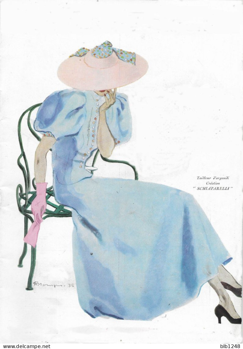 Dessin De Mode Tailleur D' Organdi Creation Schiaparelli - Publicités