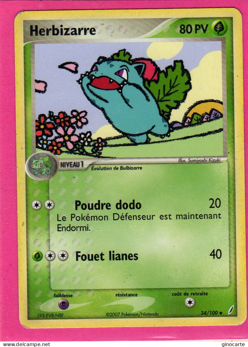 Carte Pokemon 2007 Ex Gardien De Cristal 34/100 Herbizarre 80pv Occasion - Ex