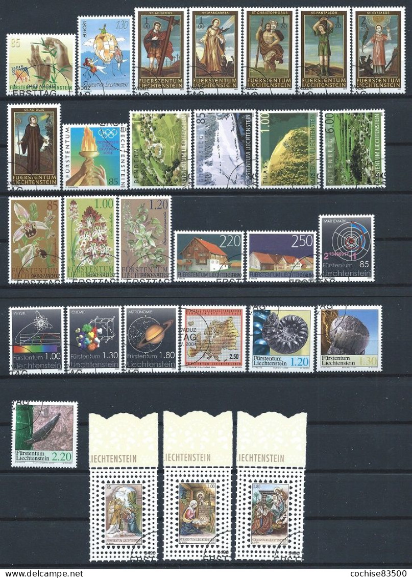 Liechtenstein Lot 29 Tp Obl (FU) Année 2004 - Annate Complete