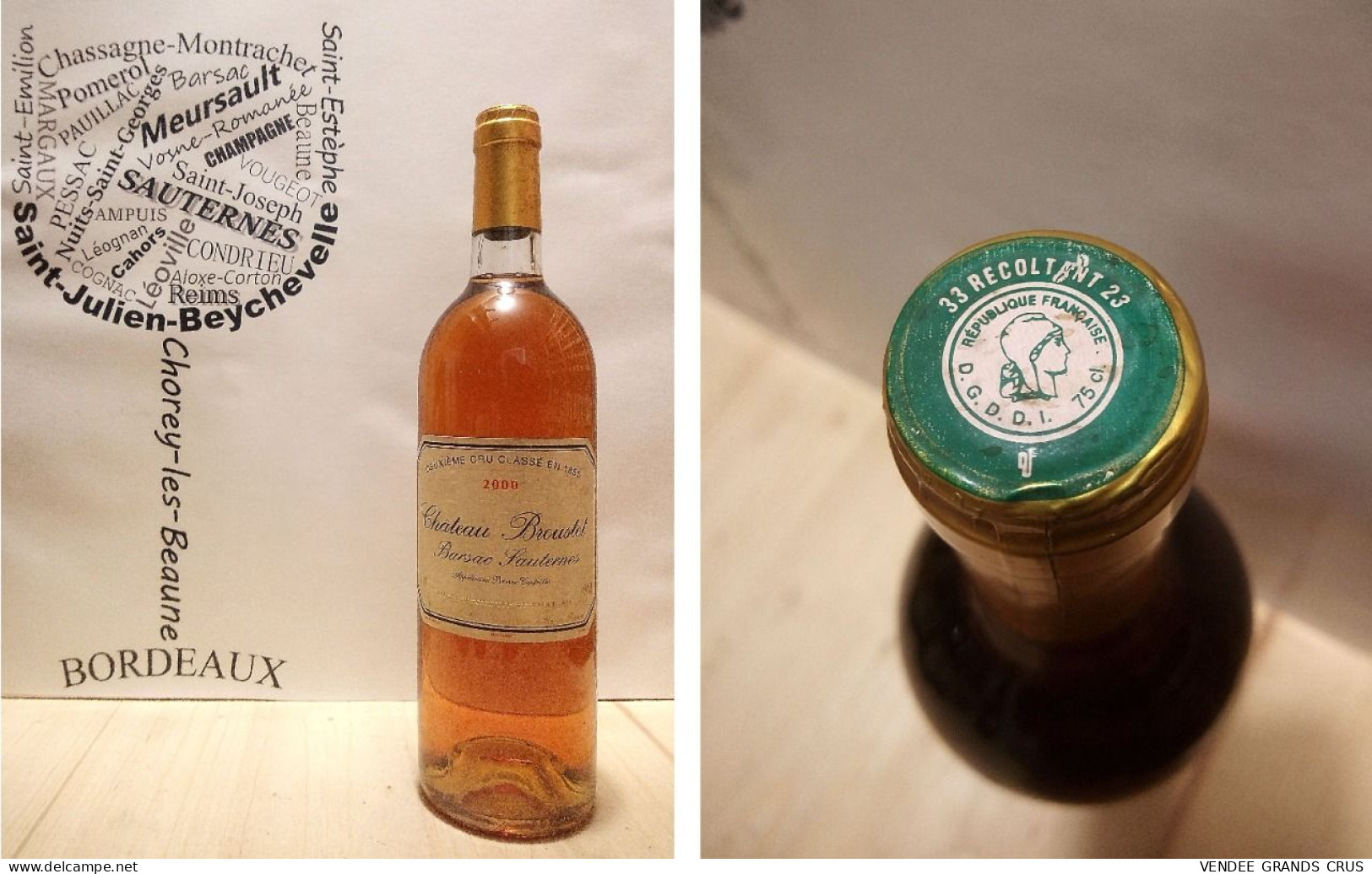 Château Broustet 2000 - Barsac - 2ème Grand Cru Classé  - 1 X 75 Cl - Liquoreux - Wijn