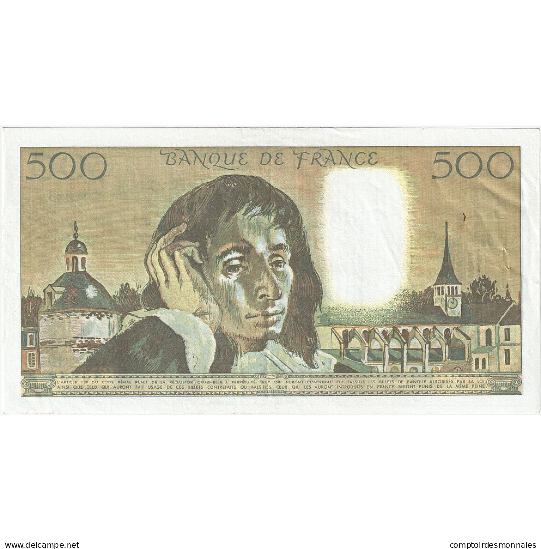 France, 500 Francs, Pascal, 1992, W.385, TTB+, Fayette:71.50, KM:156i - 500 F 1968-1993 ''Pascal''