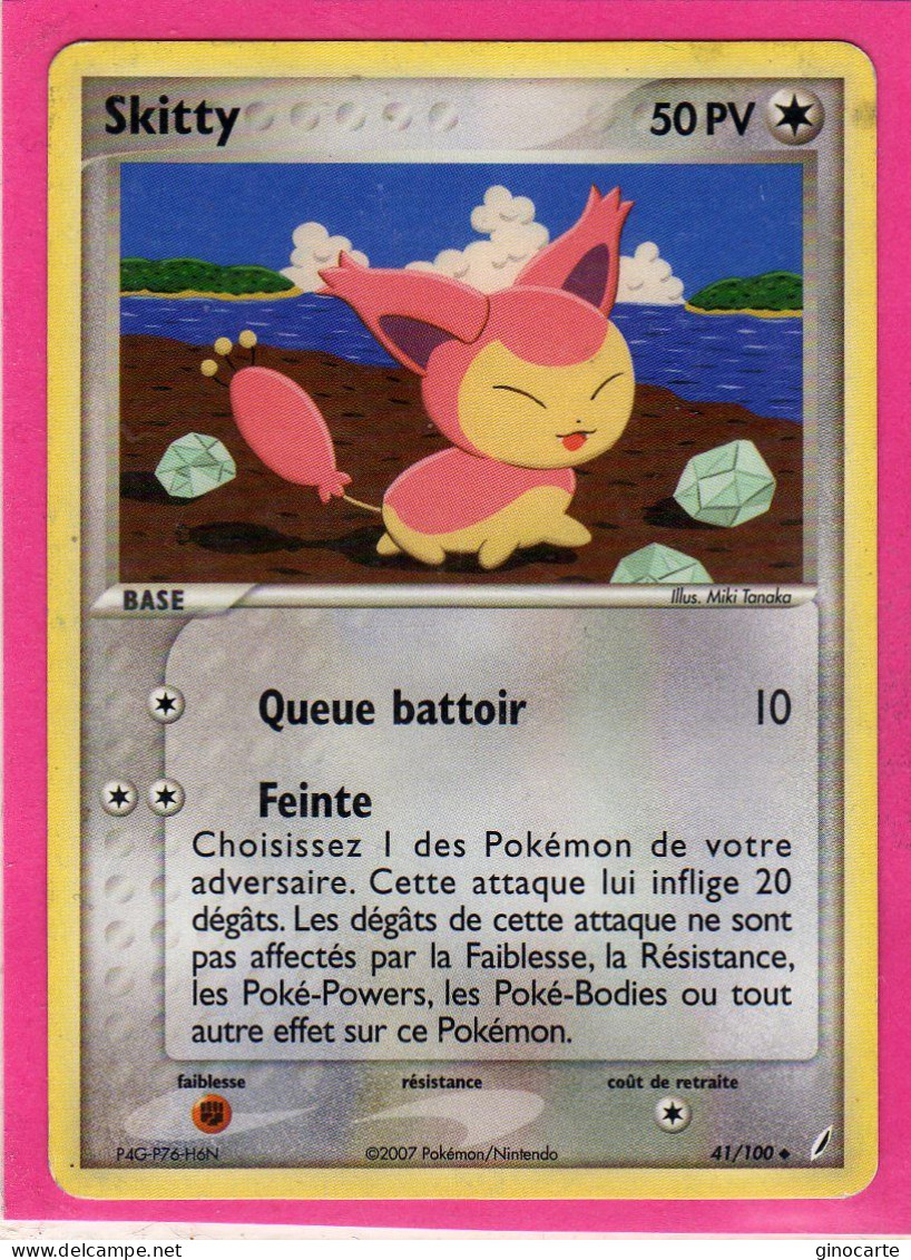 Carte Pokemon 2007 Ex Gardien De Cristal 41/100 Skitty 50pv Bon Etat - Ex