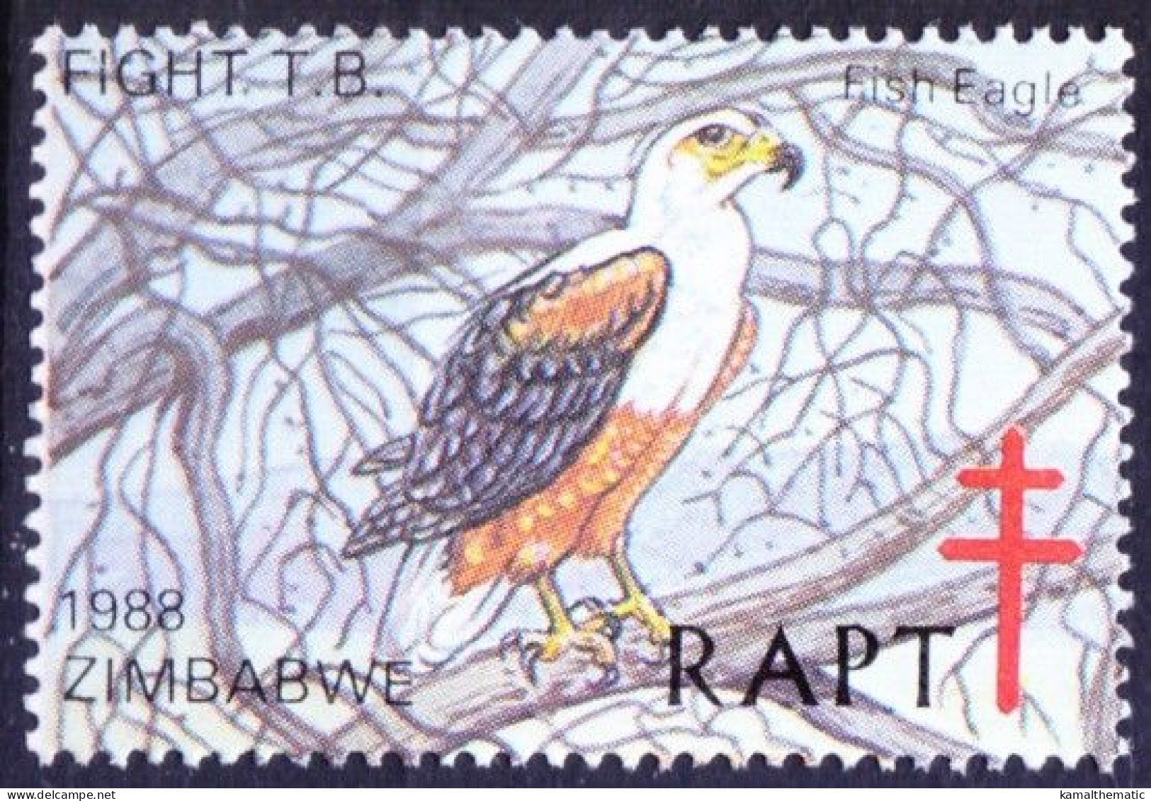 Zimbabwe 1978 MNH, Fish Eagle Birds Of Prey, TB Seal Fund To Fight TB, Medicine - Adler & Greifvögel