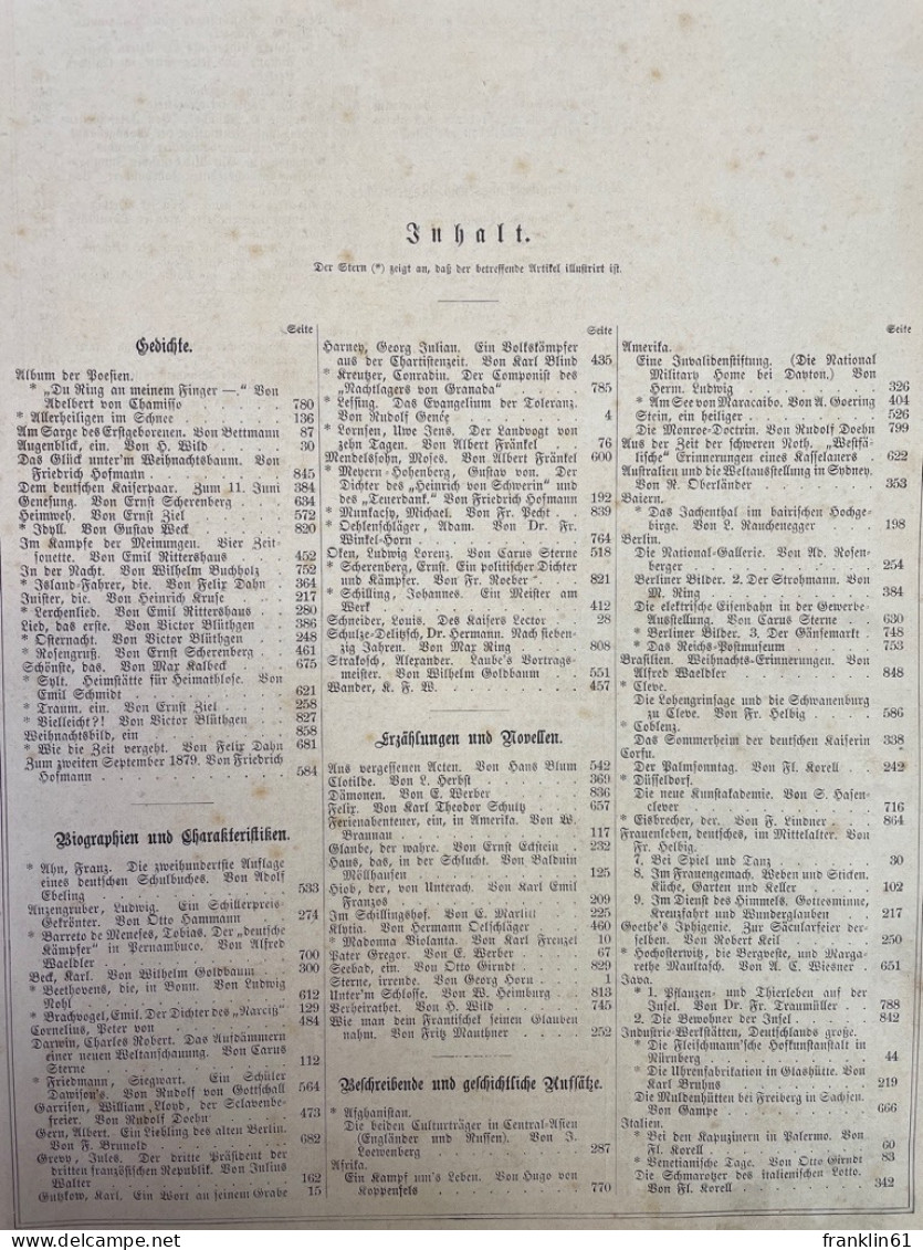 Die Gartenlaube - Illustriertes Familienblatt 1879.  (No.1 Bis 52) KOMPLETT. - Sonstige & Ohne Zuordnung