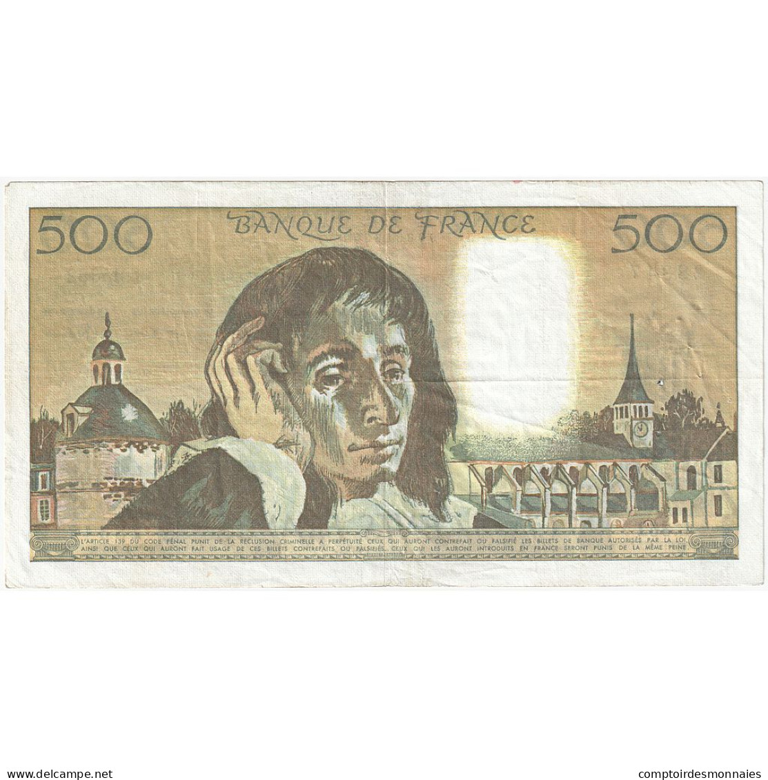 France, 500 Francs, Pascal, 1992, L.362, TTB, Fayette:71.49, KM:156i - 500 F 1968-1993 ''Pascal''