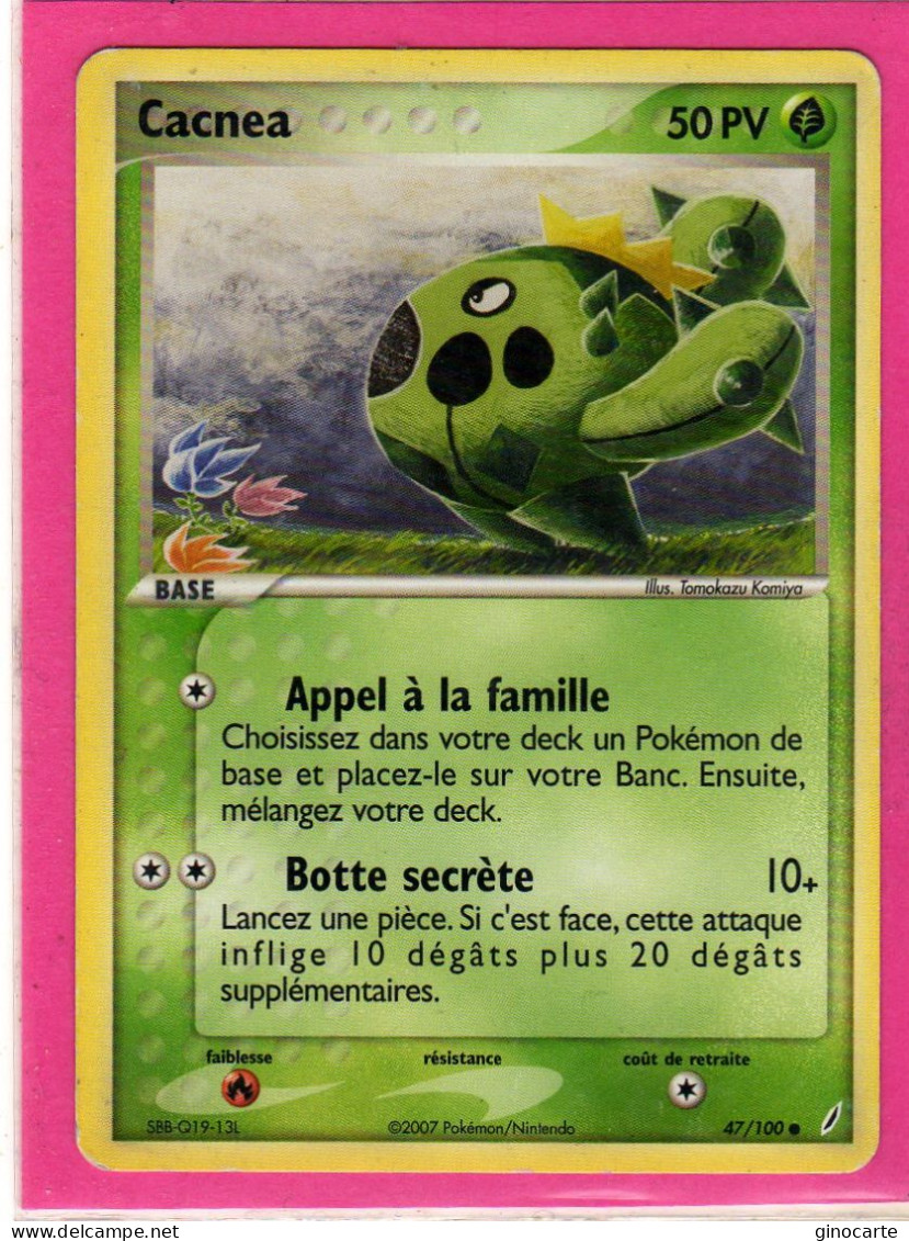 Carte Pokemon 2007 Ex Gardien De Cristal 47/100 Cacnea 50pv Bon Etat - Ex