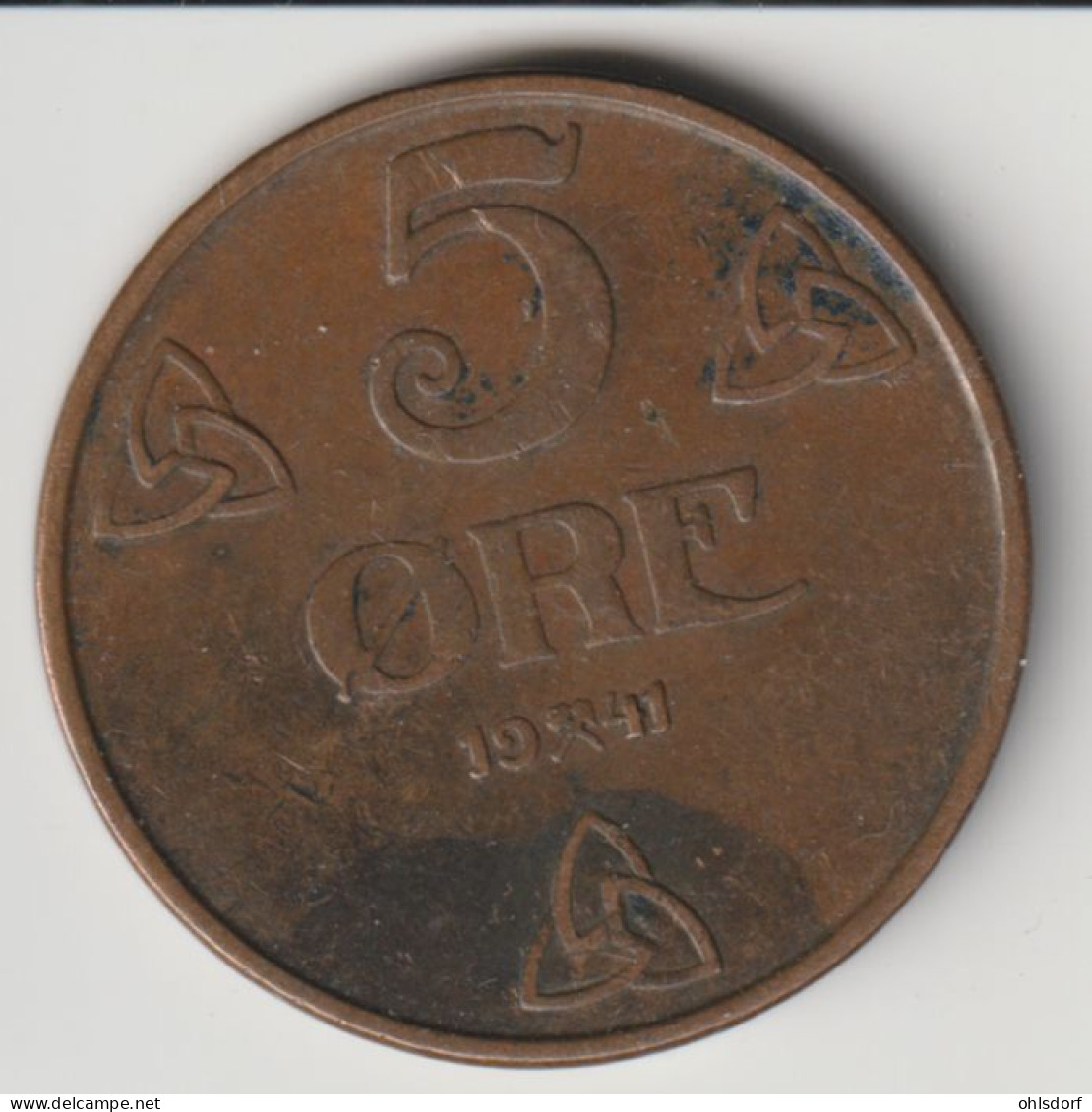 NORGE 1941: 5 Öre, KM 368 - Norway