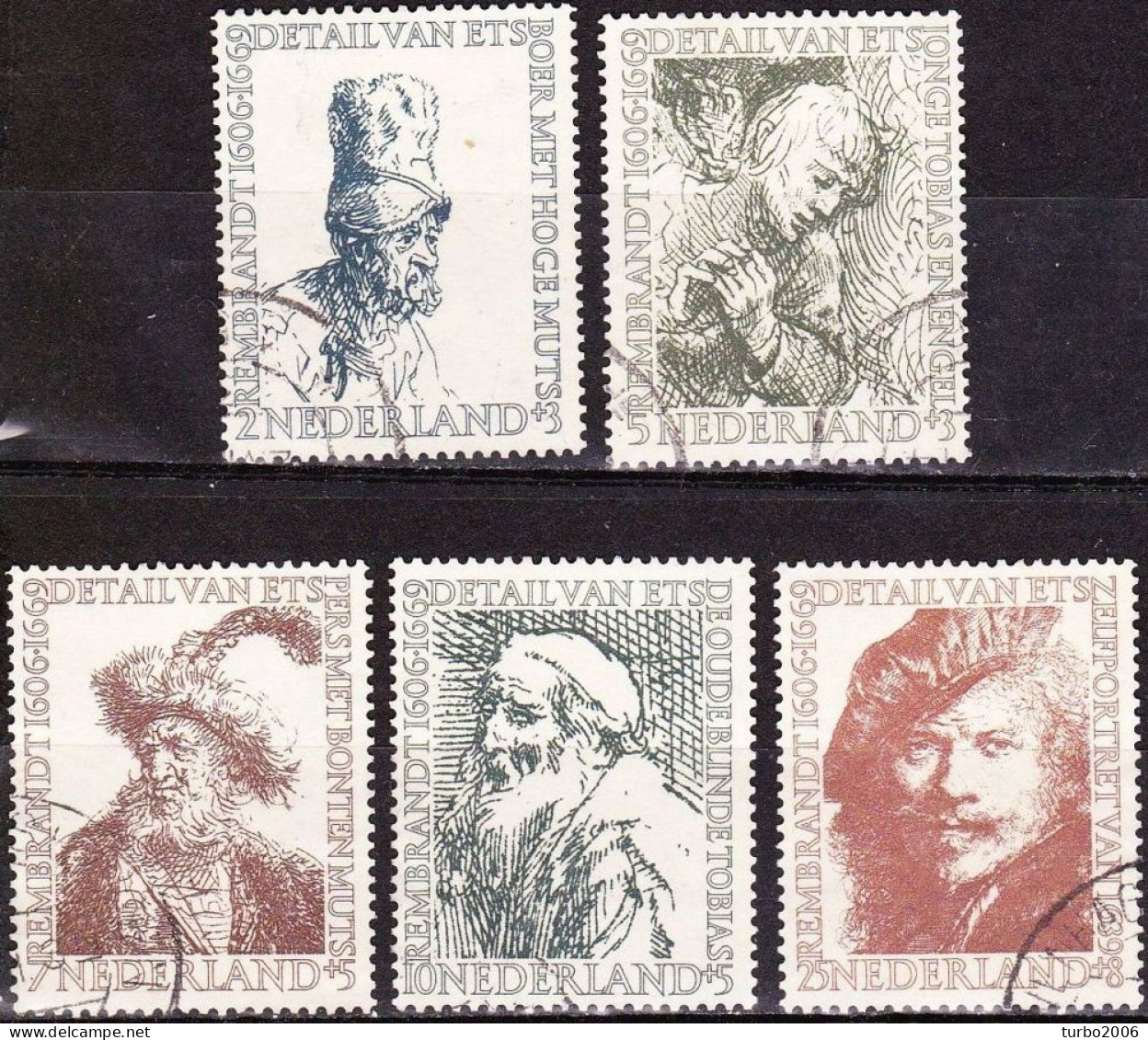 1956 Zomerzegel Rembrandt Complete Gestempelde Serie NVPH 671 / 675 - Used Stamps
