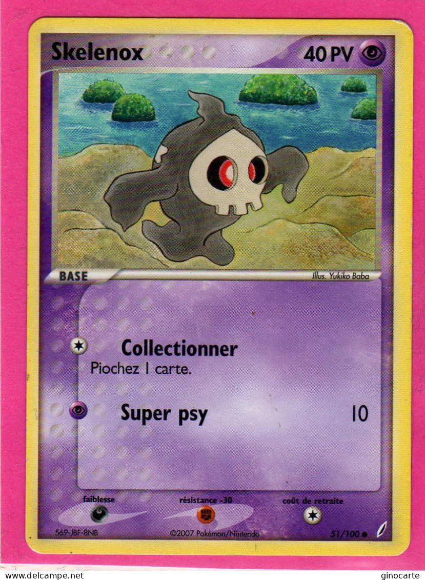 Carte Pokemon 2007 Ex Gardien De Cristal 51/100 Skelenox 40pv Bon Etat - Ex