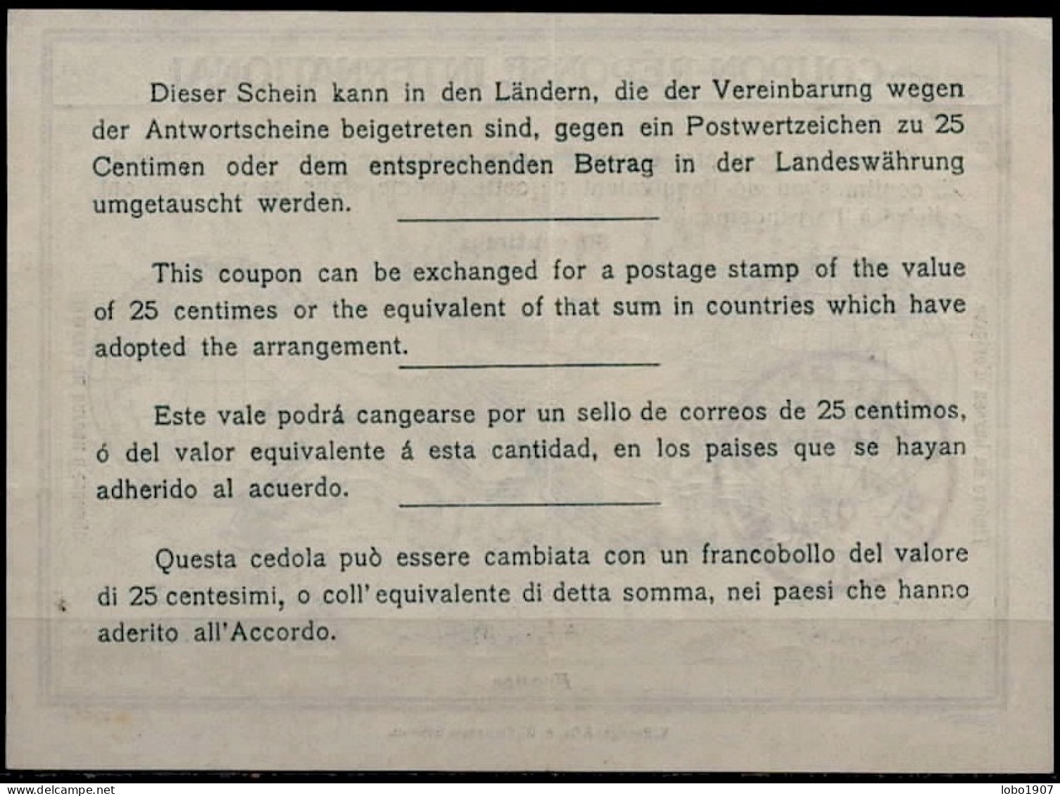 FRANCE First Day Of Issue Worldwide 01.10.1907  International Reply Coupon Reponse Antwortschein IRC IAS  O PUY DE DOME - Buoni Risposte