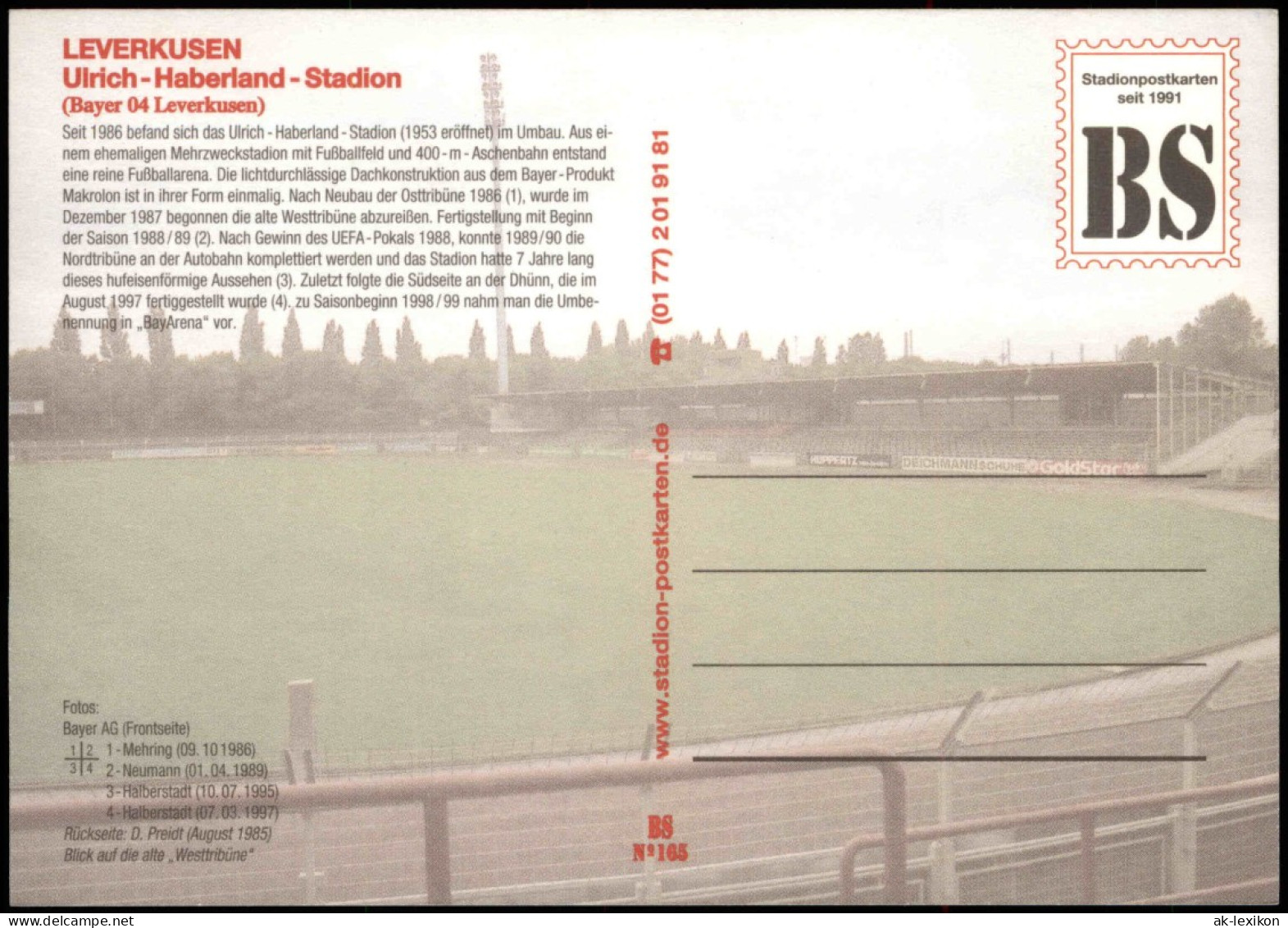 Leverkusen Mehrbild-AK Fussball Stadion Ulrich Haberland Stadion 1997 - Leverkusen