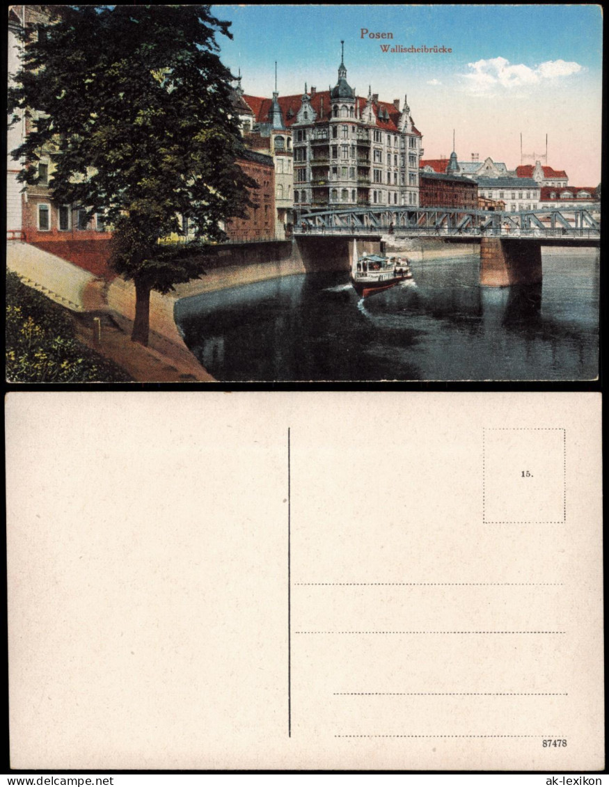 Postcard Posen Poznań Wallischeibrücke 1916 - Polonia