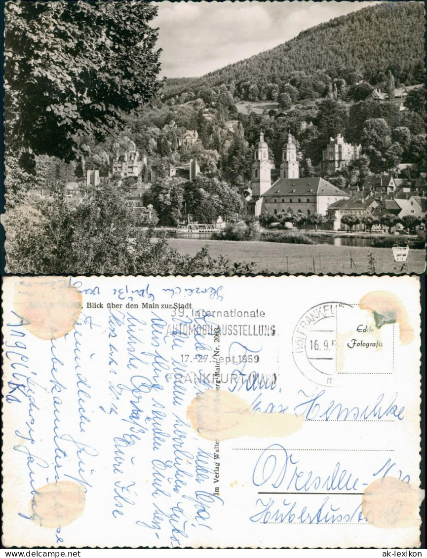 Ansichtskarte Miltenberg (Main) Panorama Mit Fährschiff Und Kirche 1959 - Miltenberg A. Main