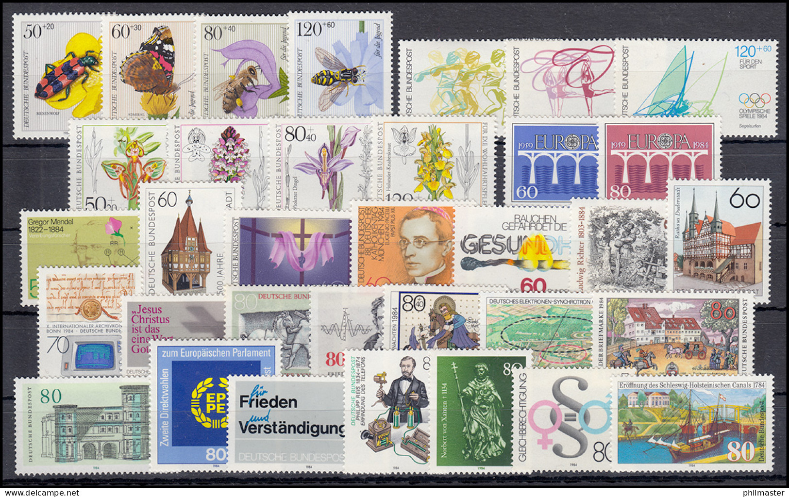 1197-1233 Bund-Jahrgang 1984 Komplett Postfrisch ** - Jahressammlungen