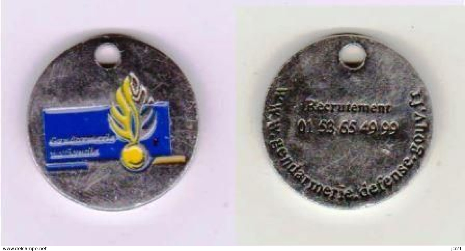 Jeton De Caddie  " Gendarmerie Nationale - Recrutement "  [H]_Je152 - Trolley Token/Shopping Trolley Chip