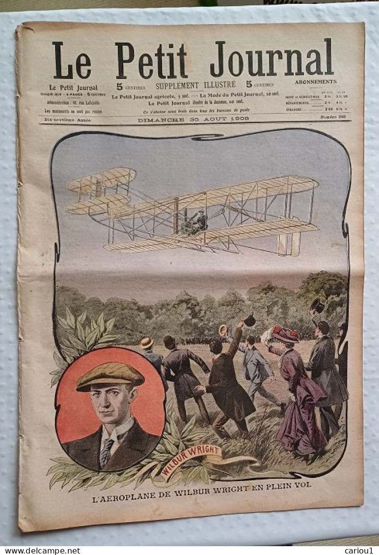 C1 AVIATION Petit Journal AEROPLANE De WILBURG WRIGHT En VOL 1908  PORT INCLUS FRANCE - Sonstige & Ohne Zuordnung