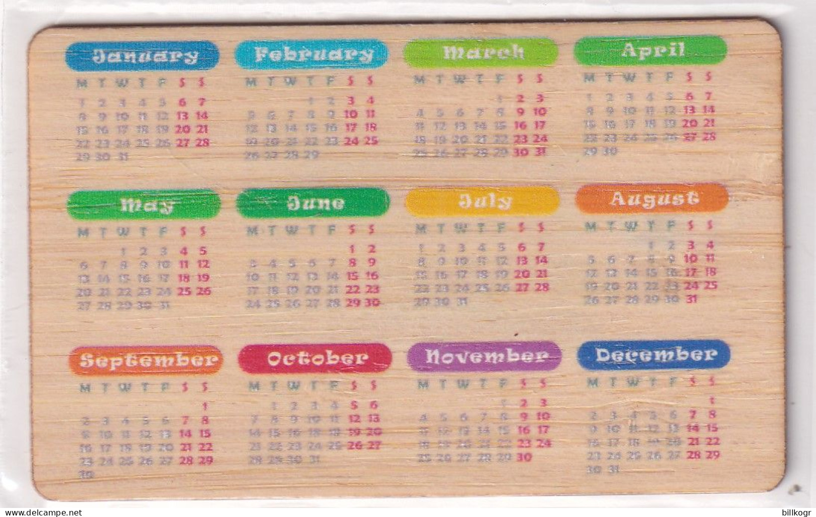 GREECE - Calendar 2024(wooden Card), Tirage 50, 12/23, Mint - Griechenland