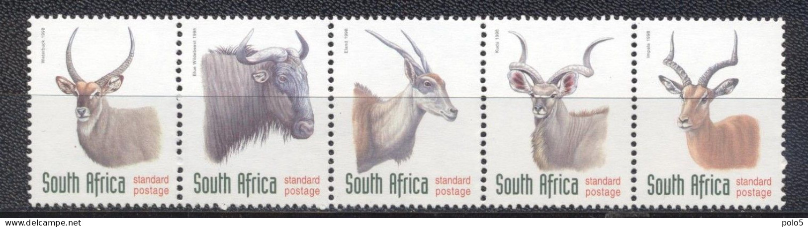 RSA 1998- Endangered Fauna Strip Of 5 V - Neufs