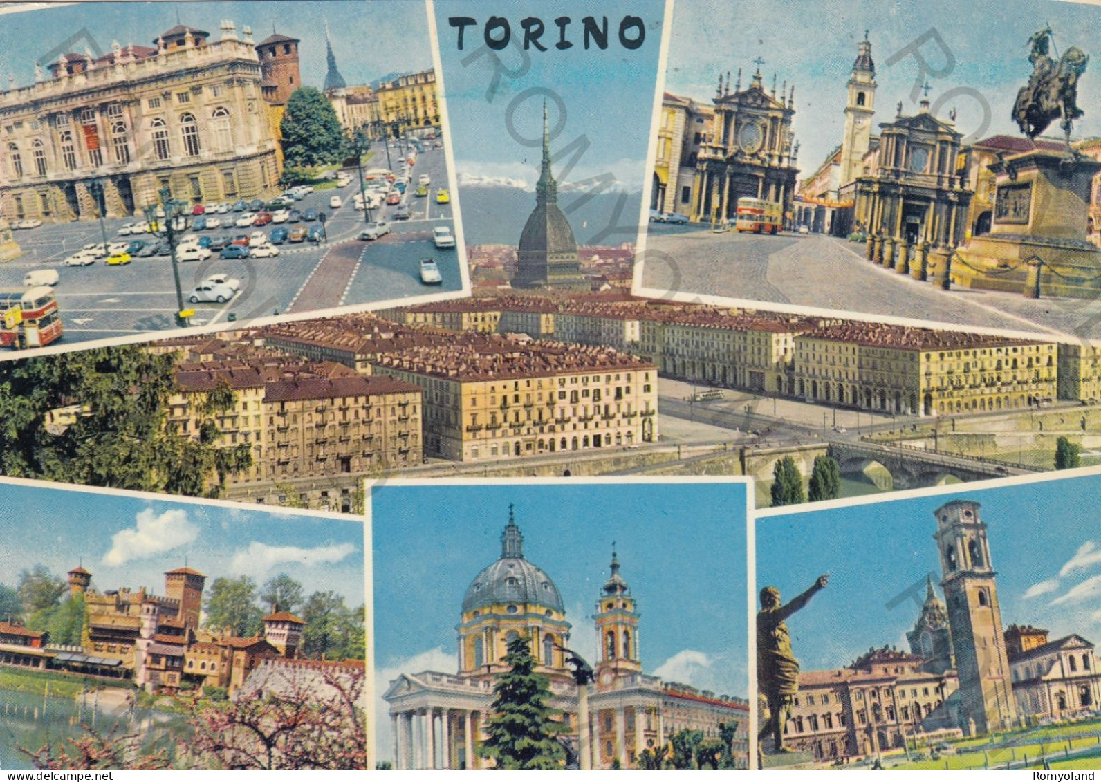 CARTOLINA  C3 TORINO,PIEMONTE-PALAZZO MADAMMA-PIAZZA S.CARLO-PANORAMA-CASTELLO MEDIOEVALE-IL DUOMO-VIAGGIATA 1973 - Andere Monumenten & Gebouwen