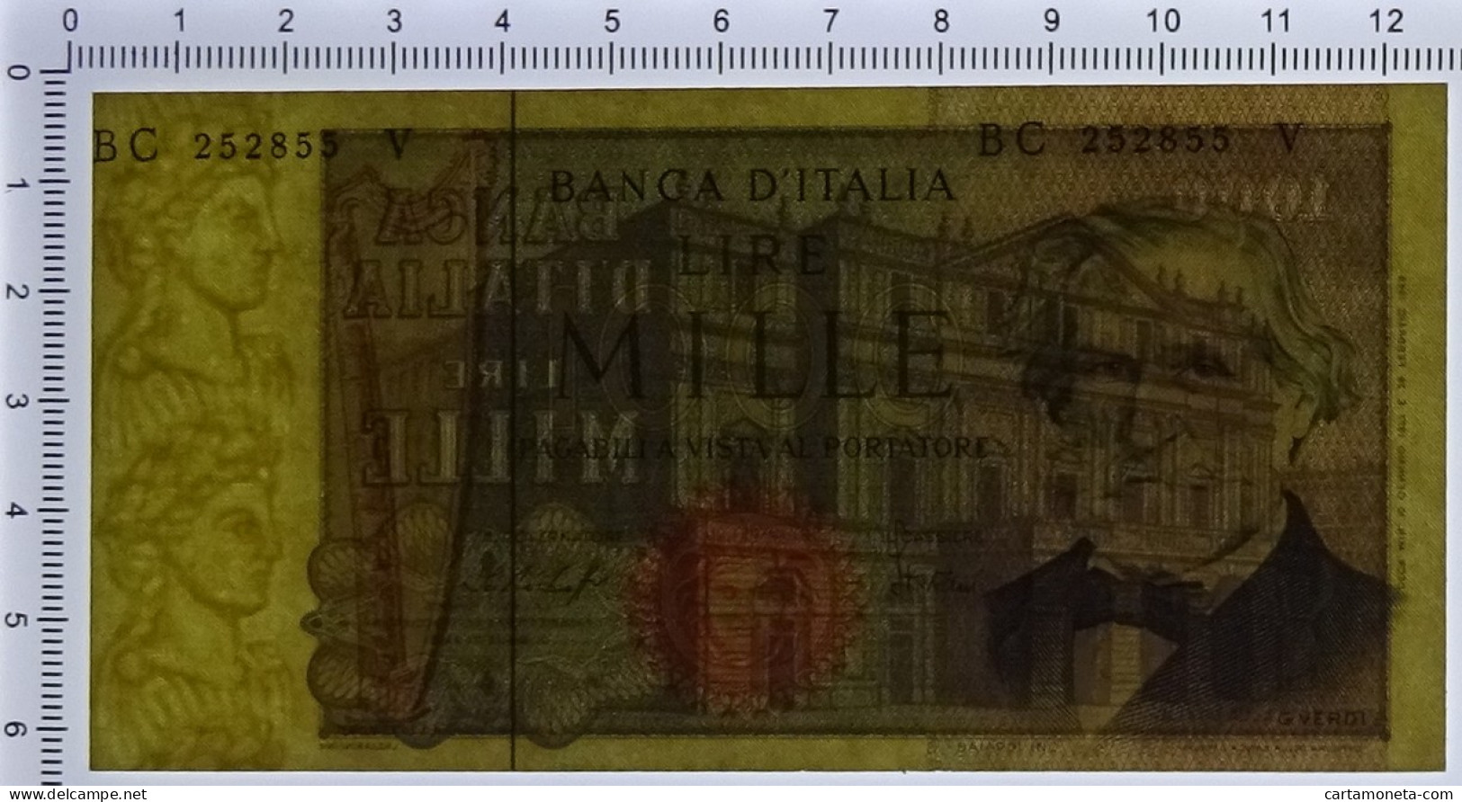 1000 LIRE ERRORE DI STAMPA DECENTRATA GIUSEPPE VERDI II TIPO 10/01/1977 SUP - Autres & Non Classés