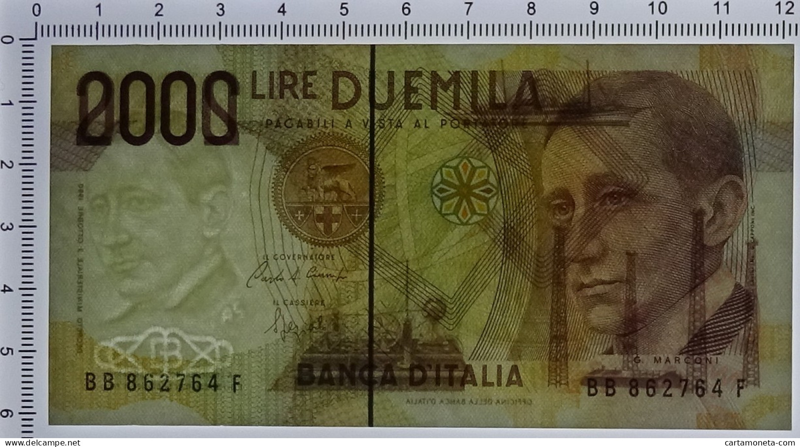 2000 LIRE BANCA D'ITALIA GUGLIELMO MARCONI LETTERA B 06/03/1992 FDS - Altri & Non Classificati