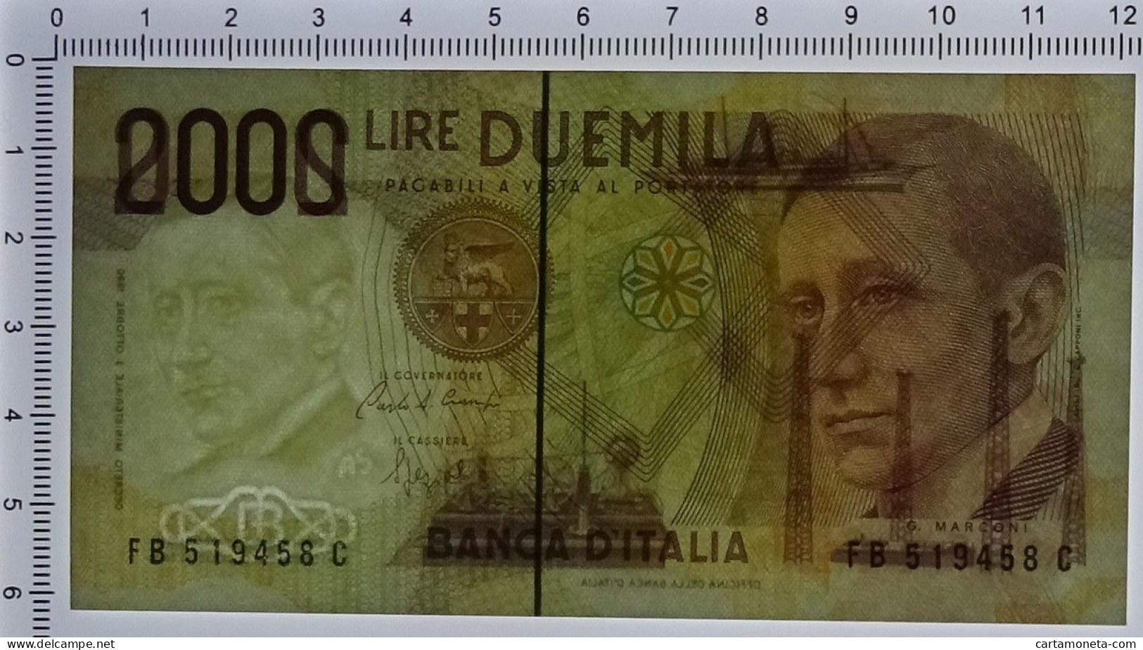 2000 LIRE BANCA D'ITALIA GUGLIELMO MARCONI LETTERA B 06/03/1992 FDS - Altri & Non Classificati