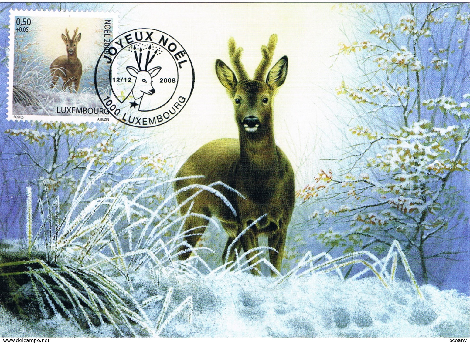 Luxembourg - Noël : Chevreuil CM 1760 (année 2008) - Wild