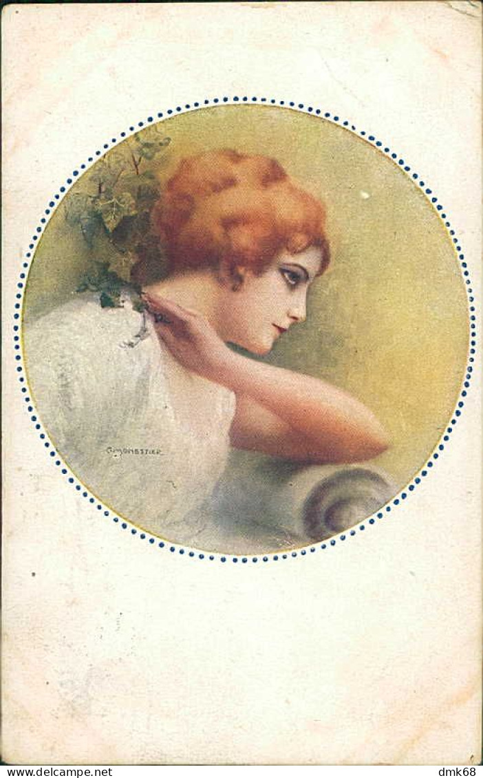 MONESTIER SIGNED 1910s POSTCARD - WOMAN & IVY - N.877 (5427) - Feiertag, Karl